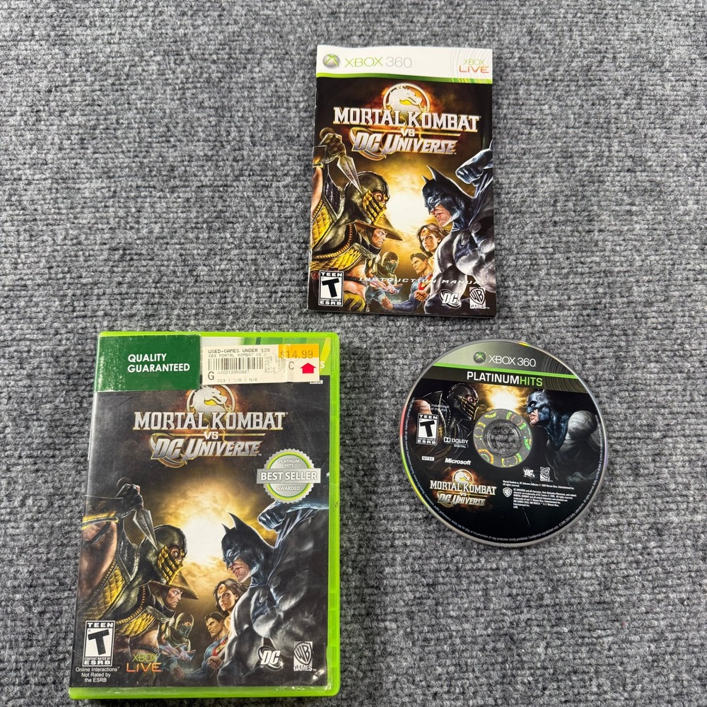 Microsoft Mortal Kombat vs DC Universe Xbox 360 Platinum Hits Fighting Game CIB